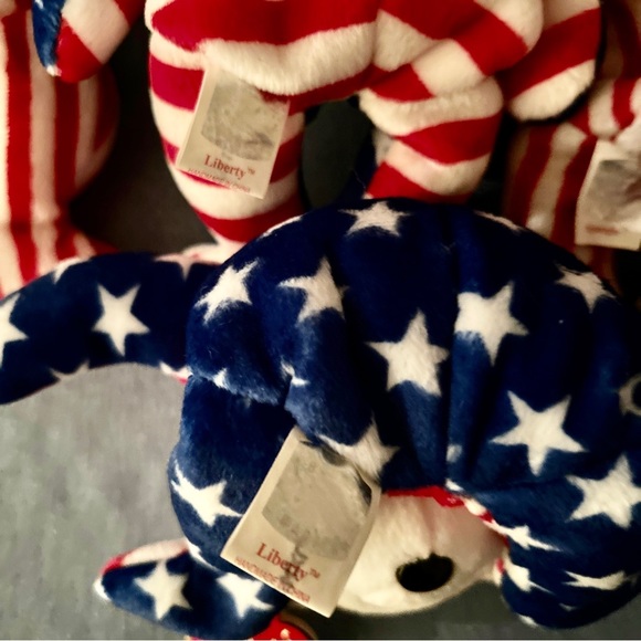 Lot Of 6 Patriotic TY Beanie Babies Bears And Lefty the Donkey. - Picture 7 of 10